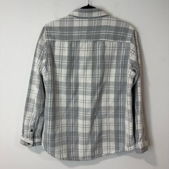 Outerknown Women's Blanket Shirt Button Front Gray Plaid Organic Cotton M/L Surf - Picture 2 of 7